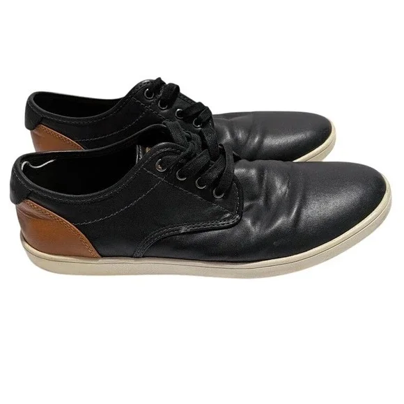 Steve Madden Men Black Tan Casual Sneakers Low Top Lace Up Shoes 10M - Picture 2 of 9